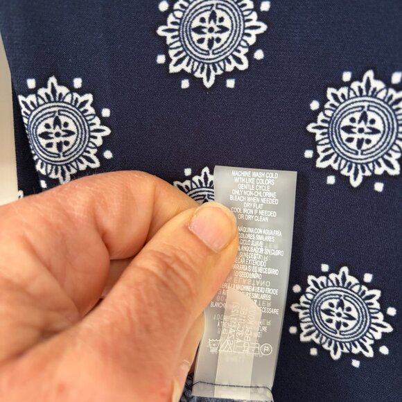 Tommy Hilfiger Palace Medallion Fit & Flare Dress Size 10 Navy and White NWT - Picture 5 of 10